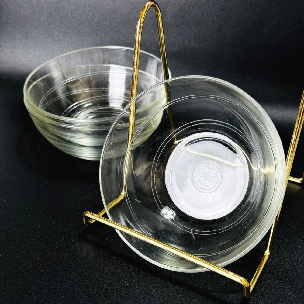Vtg. Duralex France Lys Clear Set 3 Tempered Glass Cereal Dessert Prep Bowls